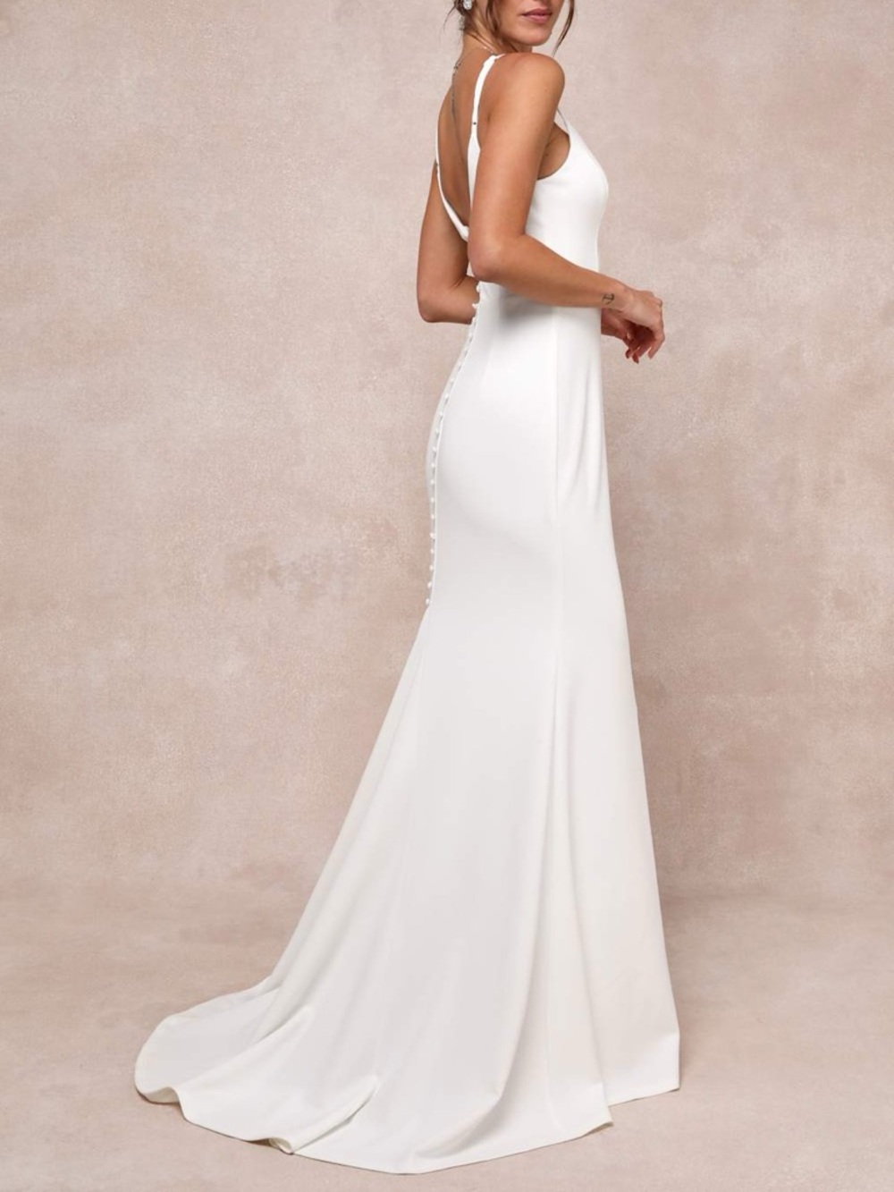 Elegant White Spaghetti-Strap Bridal Gown - Picture 11 of 11
